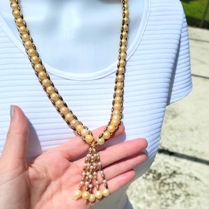 Vintage faux pearl statement necklace